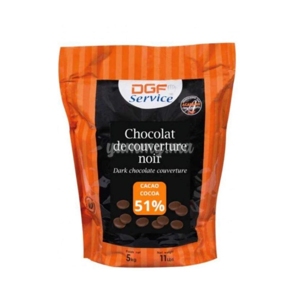 DGF chocolat de couverture noir 51% 5kg